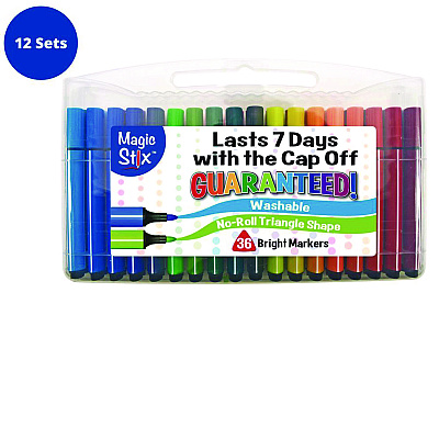 TPG Creations Magic Tri Stix Set, 36 Assorted Colors, 36/Set, 12 Sets/Carton (TPG39912)