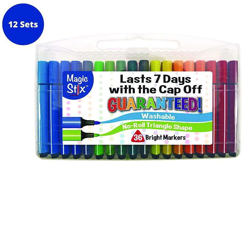TPG Creations Magic Tri Stix Set, 36 Assorted Colors, 36/Set, 12 Sets/Carton (TPG39912)