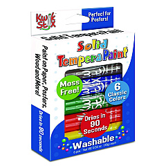 TPG Creations Kwik Stix Tempera Paint Set, 0.7" x 3.5", Assorted, 6 Sticks/Pack, 24 Packs/Carton (TPG60124)