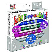 TPG Creations Thin Stix Tempera Paint Set, 6 Assorted Metallic Colors, 6/Set, 24 Sets/Carton (TPG61924)