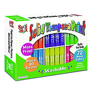 TPG Creations Kwik Stick Tempera Paint, 3.5", Assorted Neon Colors, 72/Pack, 3 Packs/Carton (TPG62603)