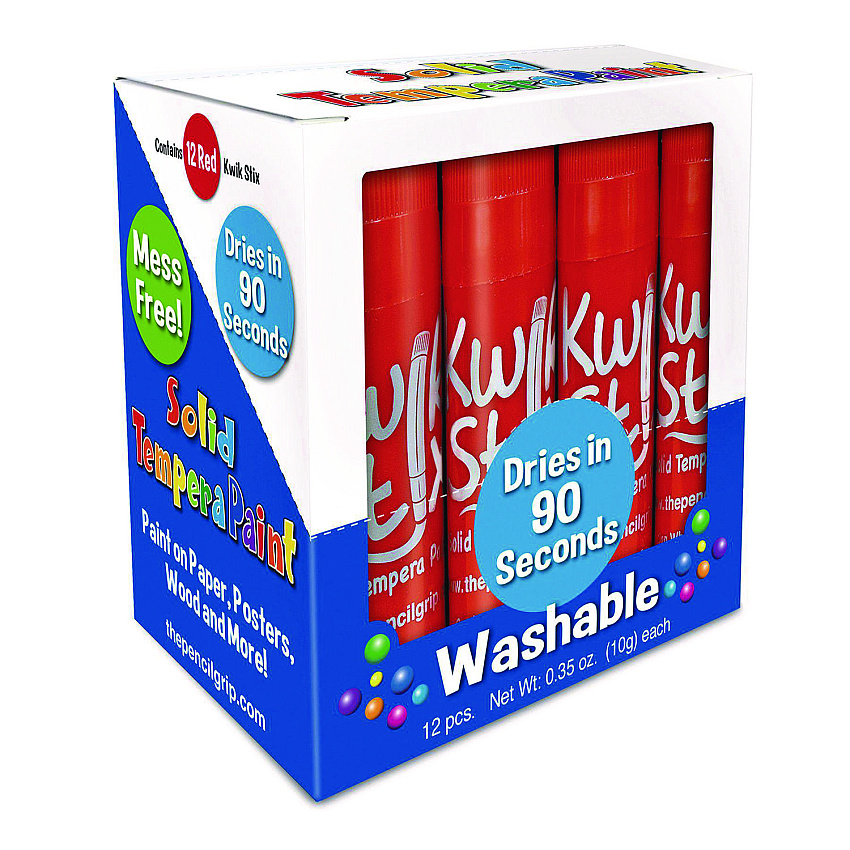 TPG Creations Kwik Stix Single Color Pack, 0.7" x 3.5", Red, 12/Pack, 12 Packs/Carton (TPG6002012)