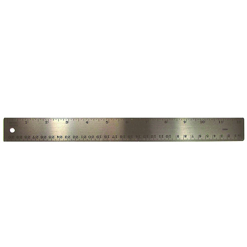 TPG Creations Stainless Steel Ruler, Standard/Metric, 12" Long, Silver, 72/Carton (TPG15272)