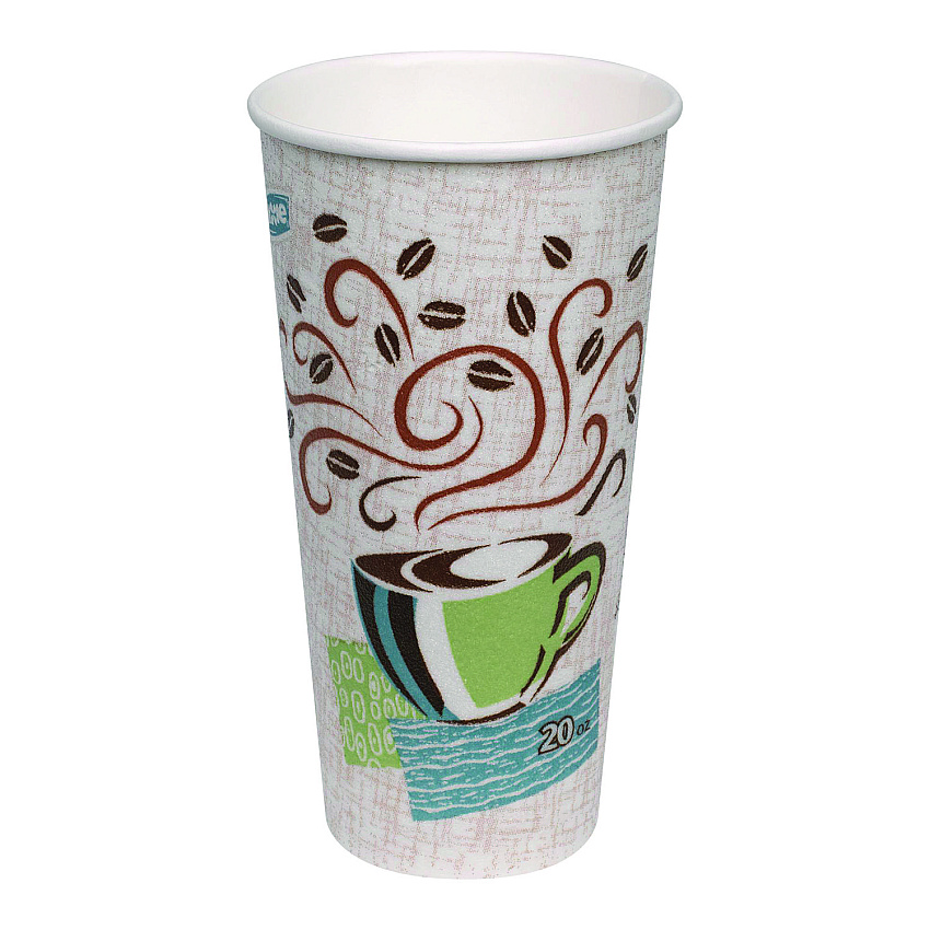 Dixie PerfecTouch Paper Hot Cups, 20 oz, Coffee Haze Design, 25/Pack (DXE5320CDPK)