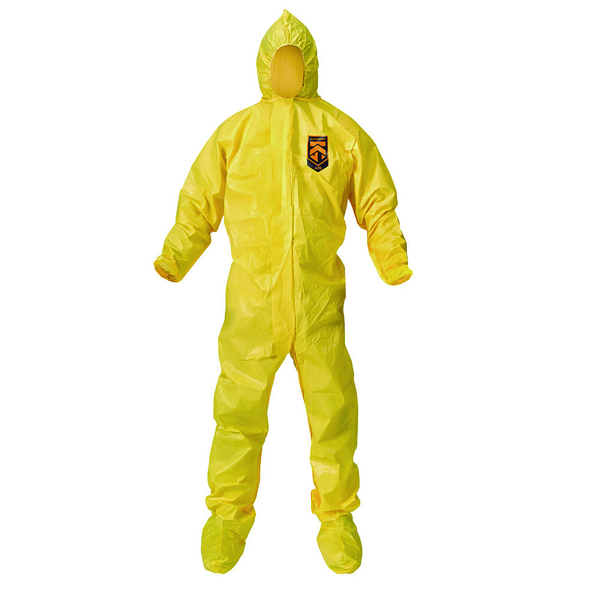 KleenGuard A70 Chemical Spray Protection Coveralls, Large, Yellow, 12/Carton (KCC00683)