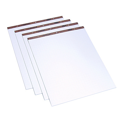 TOPS Easel Pads, Quadrille Rule (1 sq/in), 27 x 34, White, 50 Sheets, 4/Carton (TOP7900)