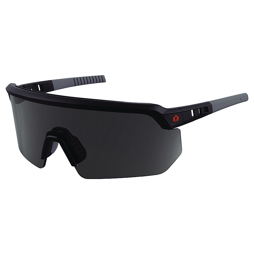 ergodyne Skullerz AEGIR-AFASPM Anti-Scratch and Enhanced Anti-Fog Safety Glasses, Matte Black Frame, Smoke Polycarb Lens (EGO55063)
