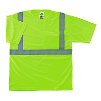 ergodyne GloWear 8289-ECO Class 2 Recycled Hi-Vis T-Shirt, Small, Lime (EGO21532)