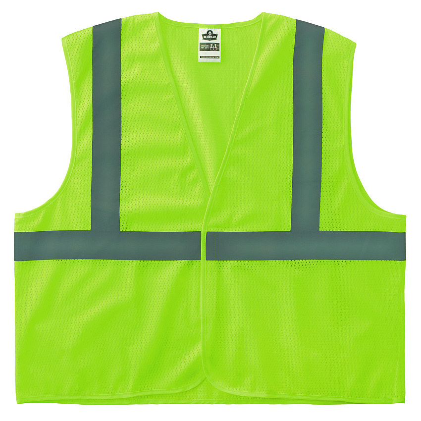ergodyne GloWear 8205HL-ECO Class 2 Recycled Hi-Vis Vest, Mesh, Polyester, Small/Medium, Lime (EGO21983)