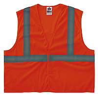 ergodyne GloWear 8205HL-ECO Class 2 Recycled Hi-Vis Vest, Mesh, Polyester, Small/Medium, Orange (EGO21993)