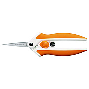 Fiskars Micro-Tip Easy Action Scissors, 6.1" Long, 1.75 Cut Length, Orange/White Handle (FSK1069767)