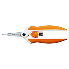 Fiskars Micro-Tip Easy Action Scissors, 6.1" Long, 1.75 Cut Length, Orange/White Handle (FSK1069767)