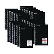 Universal Wirebound Notebook, 3-Subject, Medium/College Rule, Black Cover, (120) 9.5 x 6 Sheets (UNV66410)