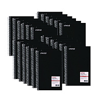 Universal Wirebound Notebook, 3-Subject, Medium/College Rule, Black Cover, (120) 9.5 x 6 Sheets (UNV66410)