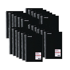 Universal Wirebound Notebook, 3-Subject, Medium/College Rule, Black Cover, (120) 9.5 x 6 Sheets (UNV66410)