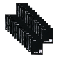 Universal Wirebound Notebook, 1-Subject, Wide/Legal Rule, Black Cover, (70) 10.5 x 8 Sheets (UNV66620)