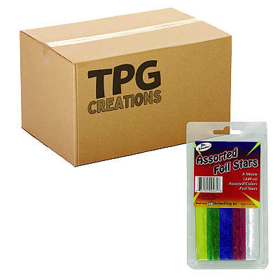 TPG Creations Foil Star Stickers, Assorted Colors, 55/Sheet, 8 Sheets/Pack, 72 Packs/Carton (TPG46172)
