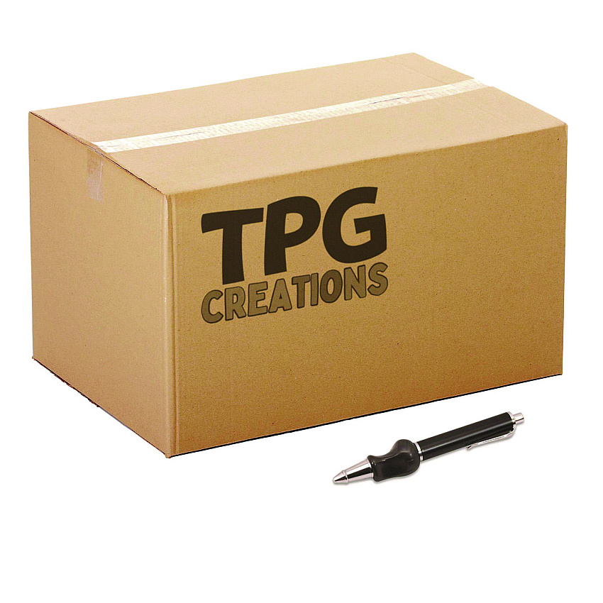 TPG Creations Heavyweight Ball Pen w/The Pencil Grip, Ballpoint Pen, Retractable, Med 0.7 mm, Black Ink, Black/Silver/Navy Barrel, 8/Carton (TPG65108)