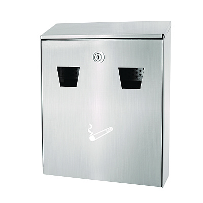 Alpine Wall-Mounted Safe Cigarette Disposal Station Outdoor Ashtray, Stainless Steel (ALHALP49001SS)