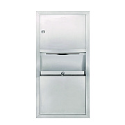 Alpine Stainless Steel Surface-Mounted Paper Towel Dispenser with Waste Receptacle, 28 x 4 x 14 (ALHALP494)