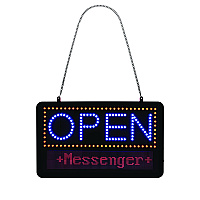Alpine LED Programmable Message Board Open Sign, 22 x 13, Black Frame, Blue/Red Graphics (ALHALP49710)