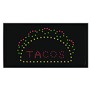 Alpine LED Rectangular TACO Sign, 19 x 10, Black Frame, Green/Red/Yellow Graphics (ALHALP49711)