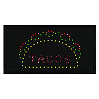 Alpine LED Rectangular TACO Sign, 19 x 10, Black Frame, Green/Red/Yellow Graphics (ALHALP49711)