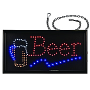 Alpine LED Rectangular Beer Sign, 19 x 10, Black Frame, Blue/Green/Orange/Red/White Graphics (ALHALP49714)