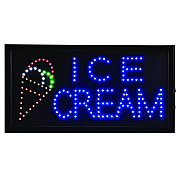 Alpine LED Rectangular Ice Cream Sign, 19 x 10, Black Frame, Blue/Green/Orange/Red/White Graphics (ALHALP49713)