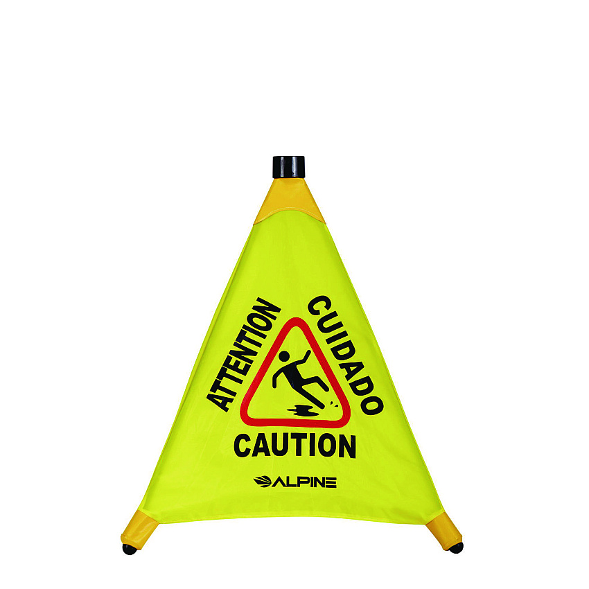 Alpine Tri-fold Multi-Lingual Pop-Up Wet Floor Sign, 2.95 x 2.55 x 20, Yellow (ALHALP49820)