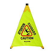 Alpine Tri-fold Multi-Lingual Pop-Up Wet Floor Sign, 2.95 x 2.55 x 30, Yellow (ALHALP49830)