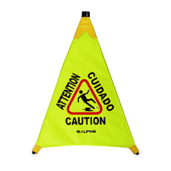 Alpine Tri-fold Multi-Lingual Pop-Up Wet Floor Sign, 2.95 x 2.55 x 30, Yellow (ALHALP49830)
