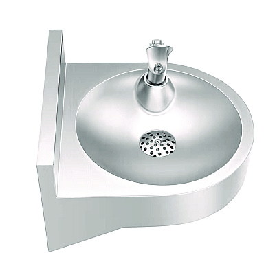 Alpine Wall-Mounted Indoor/Outdoor Water Fountain, Single-Level, Non-Filtered, Non-Refrigerated, Silver (ALHALP70001)