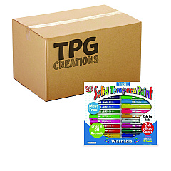 TPG Creations Thin Stix Tempera Paint Set, 12 Assorted Metallic Colors, 24/Set, 6 Sets/Carton (TPG62006)