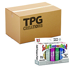 TPG Creations Kwik Stick Tempera Paint, 6 Assorted Metallic Colors, 6/Pack, 12 Packs/Carton (TPG64712)