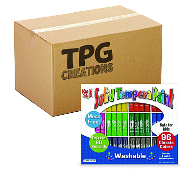 TPG Creations Kwik Stix Tempera Paint Set, 12 Assorted Colors, 96/Pack, 2 Packs/Carton (TPG69602)