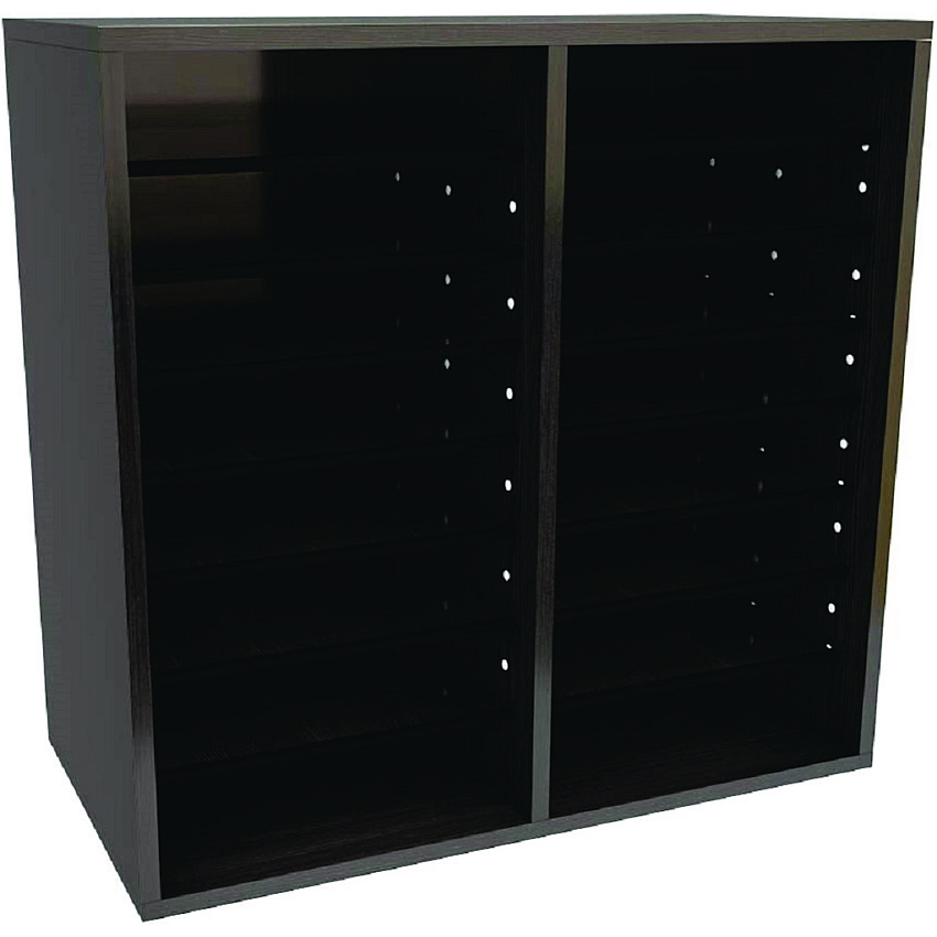 AdirOffice Wood Adjustable 16 Compartment Literature Organizer, 16 Sections, Letter Size, 20 x 11.8 x 21.4, Black (ALHI50016BLK)
