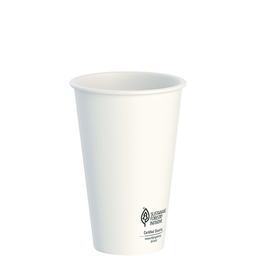 Solo Thermoguard Insulated Paper Hot Cups, 16 oz, White Sustainable Forest Print, 600/Carton (SCCDWTG16W)