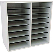 AdirOffice Wood Adjustable 16 Compartment Literature Organizer, 16 Sections, Letter Size, 20 x 11.8 x 21.4, White (ALHI50016WHI)