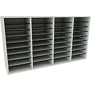 AdirOffice Wood Adjustable 36 Compartment Literature Organizer, 36 Sections, Letter Size, 39.3 x 11.8 x 23.9, White (ALHI50036WHI)