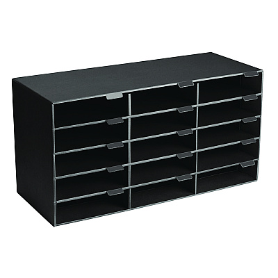 AdirOffice File Classroom Literature Organizer, 15 Sections, Letter Size, 32 x 13 x 17, Black (ALHI50115BLK)