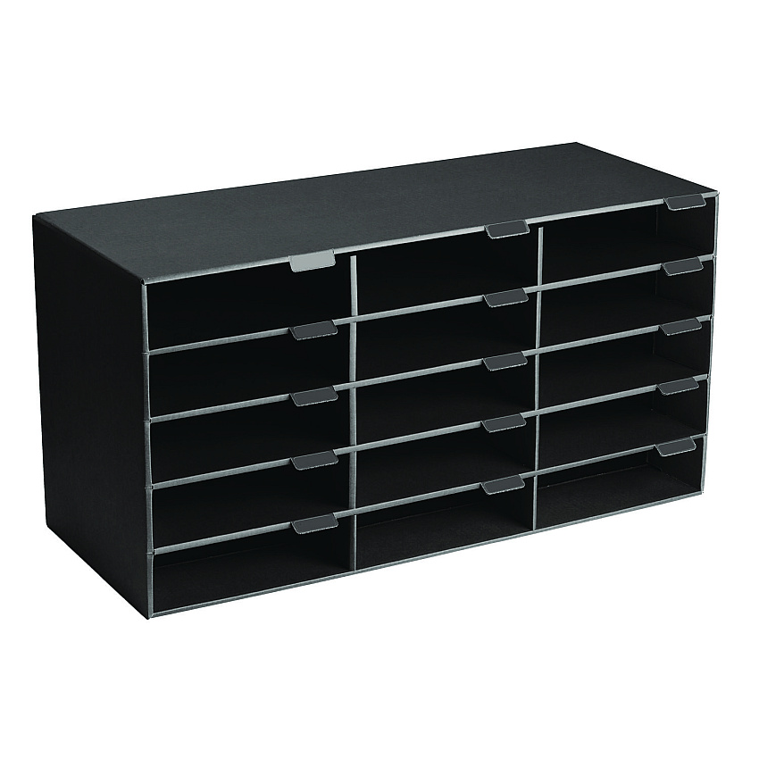 AdirOffice File Classroom Literature Organizer, 15 Sections, Letter Size, 32 x 13 x 17, Black (ALHI50115BLK)