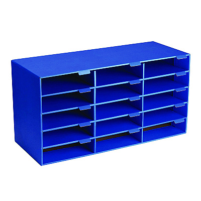 AdirOffice File Classroom Literature Organizer, 15 Sections, Letter Size, 32 x 13 x 17, Blue (ALHI50115BLU)
