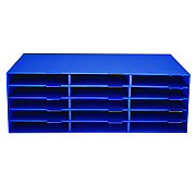 AdirOffice 15-Slot Paper Storage Desk Literature Organizer, 15 Sections, Letter Size, 29 x 13 x 9.5, Blue (ALHI50115CPBLU)