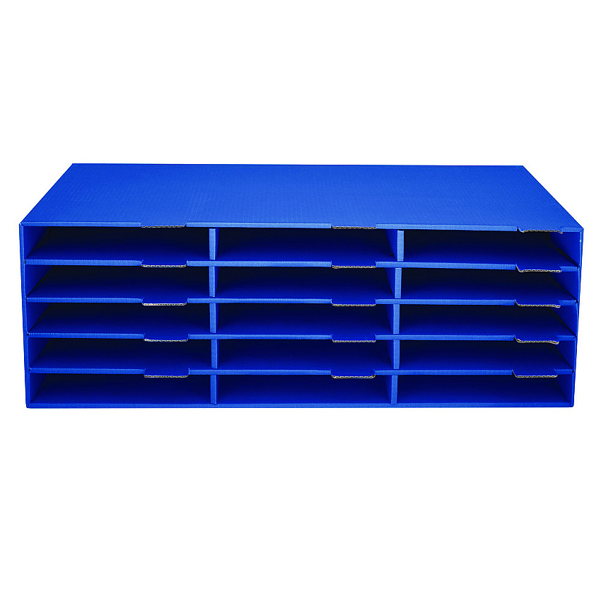 AdirOffice 15-Slot Paper Storage Desk Literature Organizer, 15 Sections, Letter Size, 29 x 13 x 9.5, Blue (ALHI50115CPBLU)