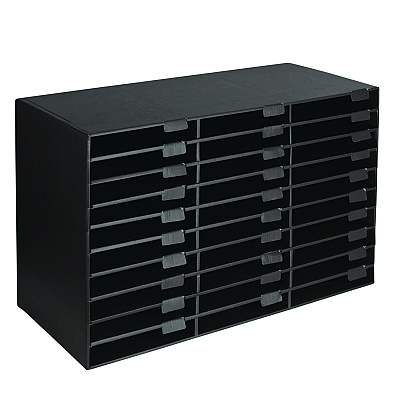 AdirOffice File Classroom Literature Organizer, 30 Sections, Letter Size, 32 x 13 x 21, Black (ALHI50130BLK)