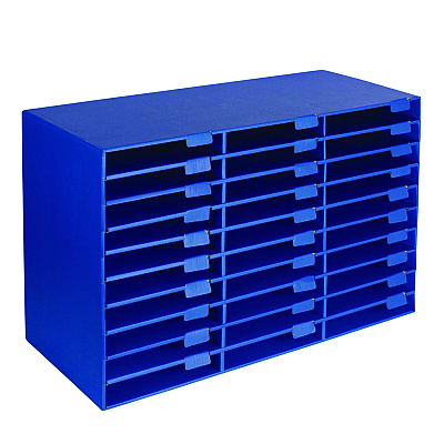 AdirOffice File Classroom Literature Organizer, 30 Sections, Letter Size, 32 x 13 x 21, Blue (ALHI50130BLU)