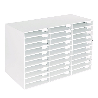 AdirOffice File Classroom Literature Organizer, 30 Sections, Letter Size, 32 x 13 x 21, White (ALHI50130WHI)
