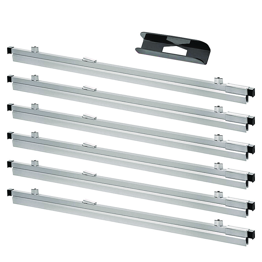 AdirOffice Blueprint Large File Document Hanging Clamps, 24" Wide Documents, 24", Silver, 6 Clamps (ALHI6026)