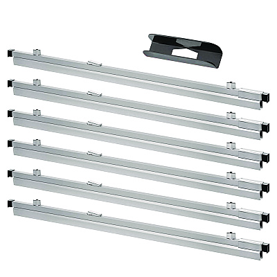 AdirOffice Blueprint Large File Document Hanging Clamps, 36" Wide Documents, 36", Silver, 6 Clamps (ALHI6046)